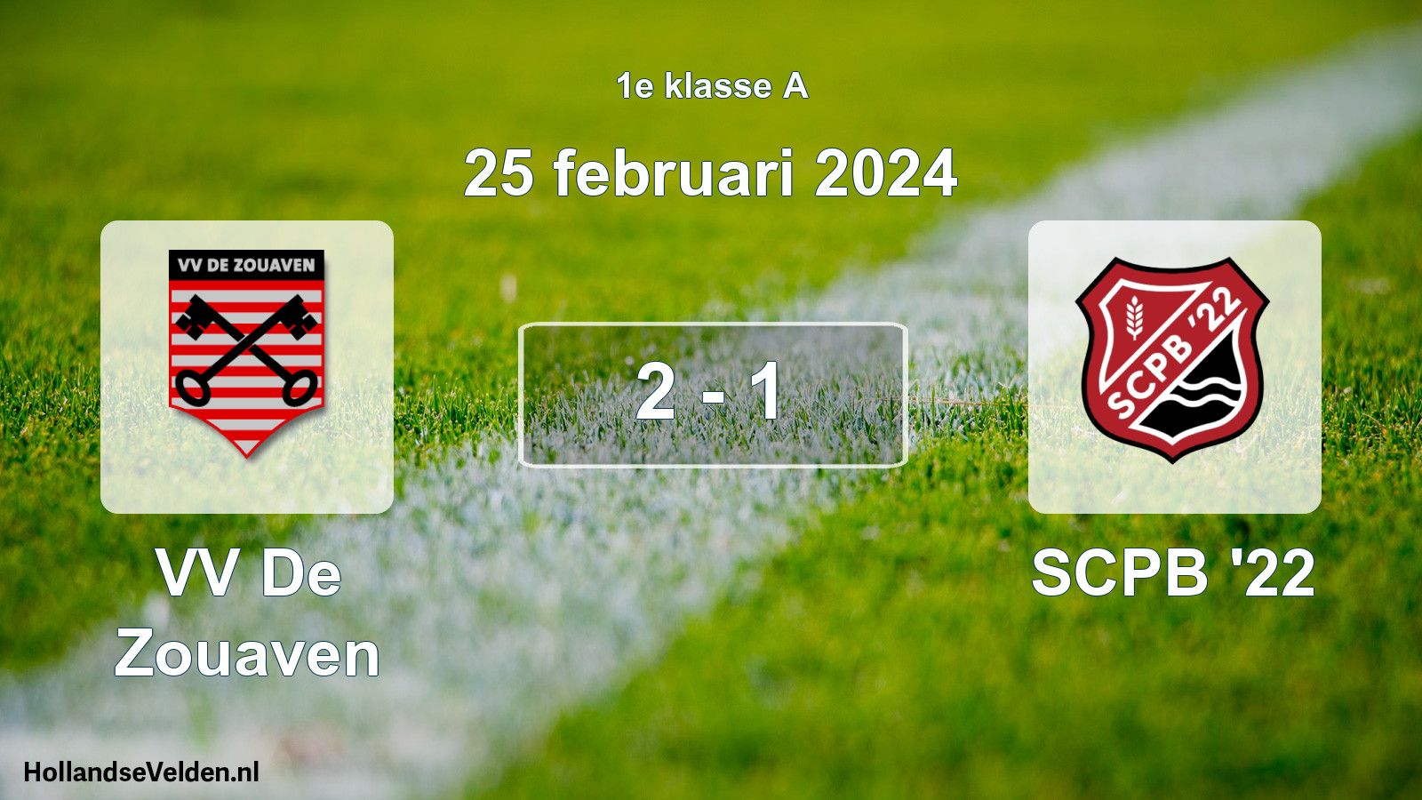 Total number of matches played: VV De Zouaven - SCPB '22 2 - 1 (25 February 2024)