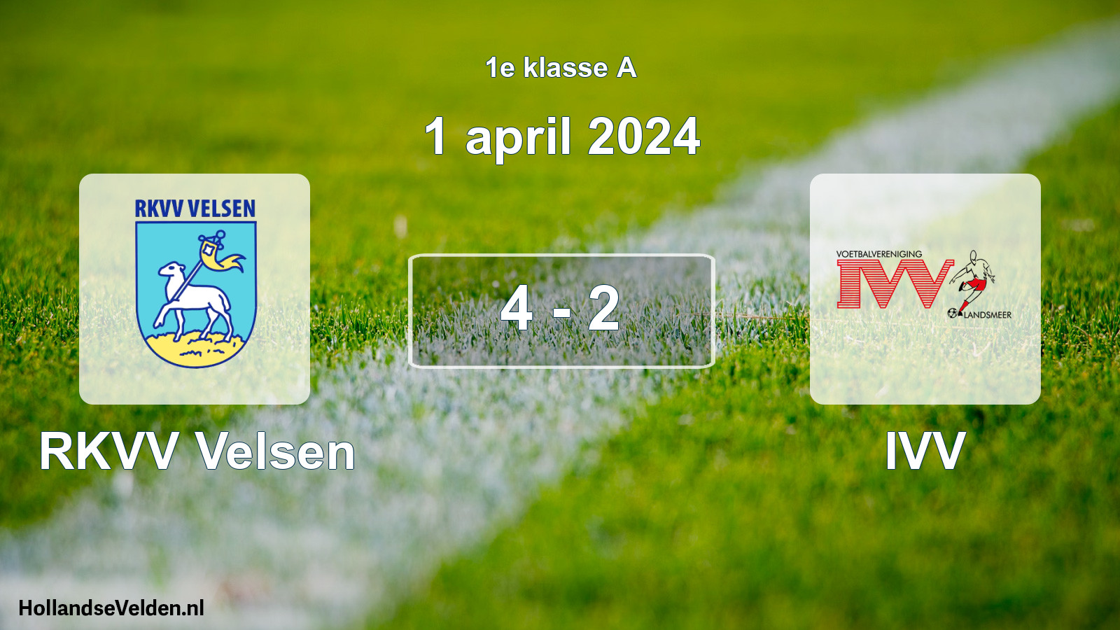 Total number of matches played: RKVV Velsen - IVV 4 - 2 (1 April 2024)