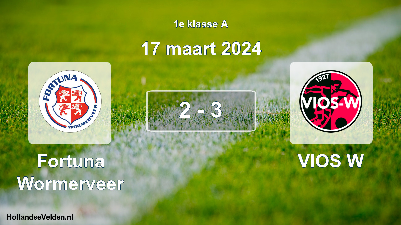 Total number of matches played: Fortuna Wormerveer - VIOS W 2 - 3 (17 March 2024)
