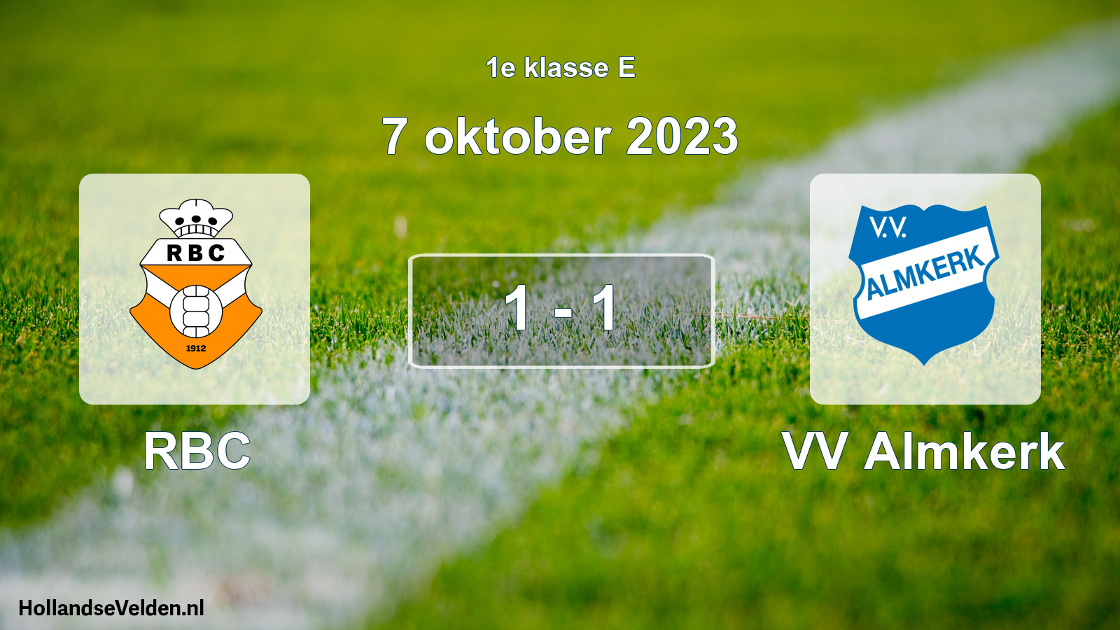 Total number of matches played: RBC - VV Almkerk 1 - 1 (7 October 2023)