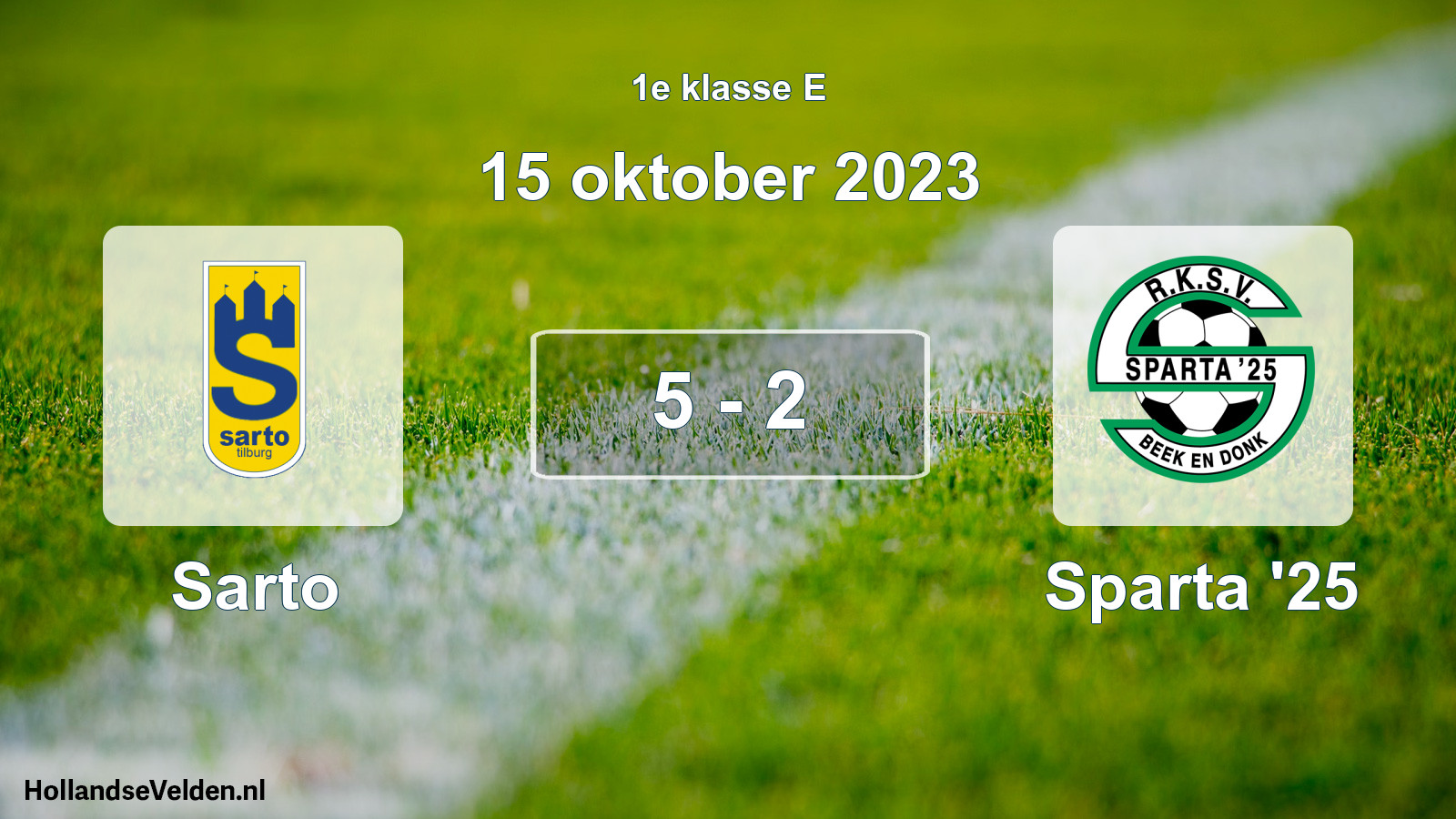 Gespeelde wedstrijd: Sarto - Sparta '25 5 - 2 (15 oktober 2023)