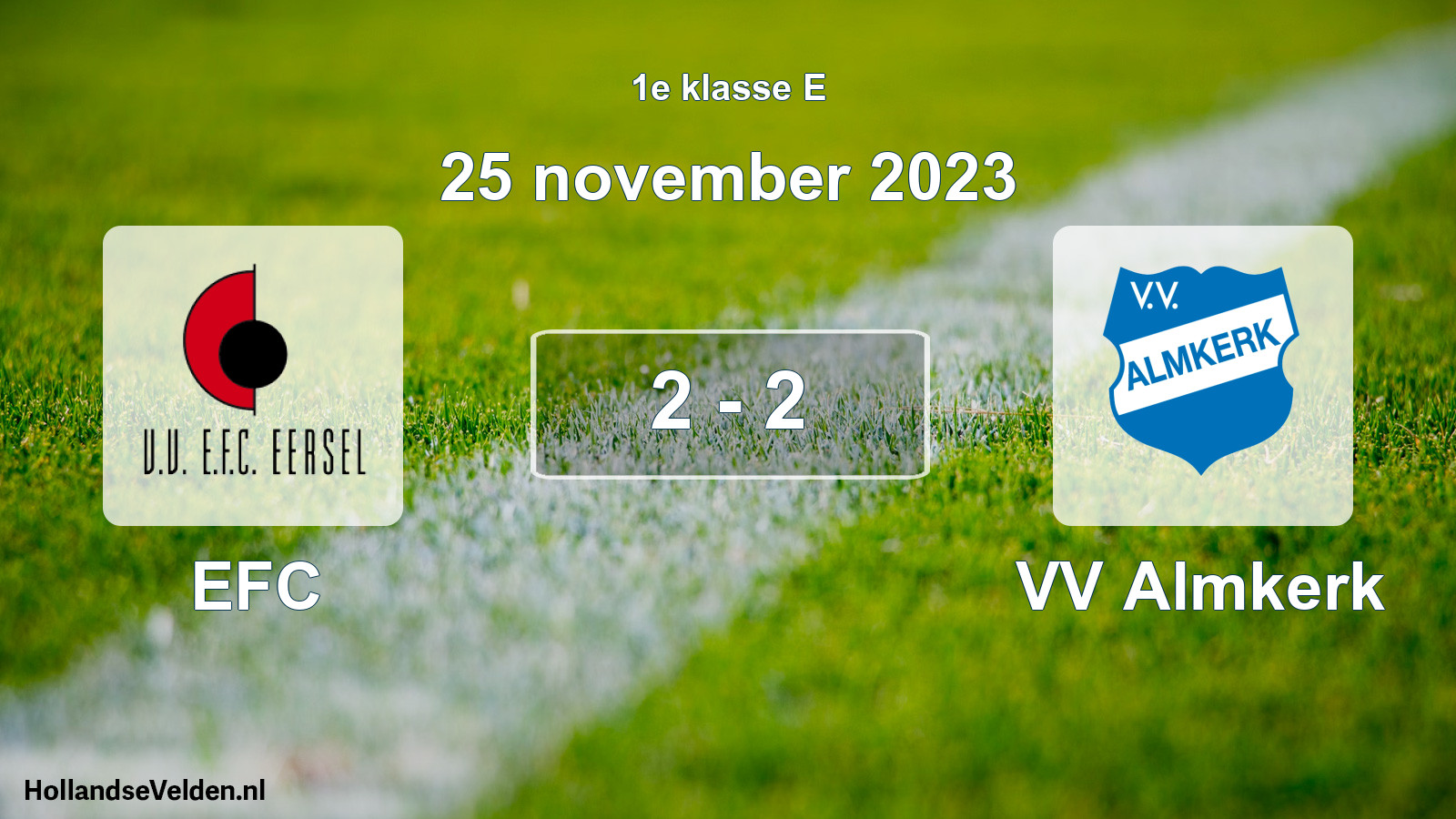 Gespeelde wedstrijd: EFC - VV Almkerk 2 - 2 (25 november 2023)