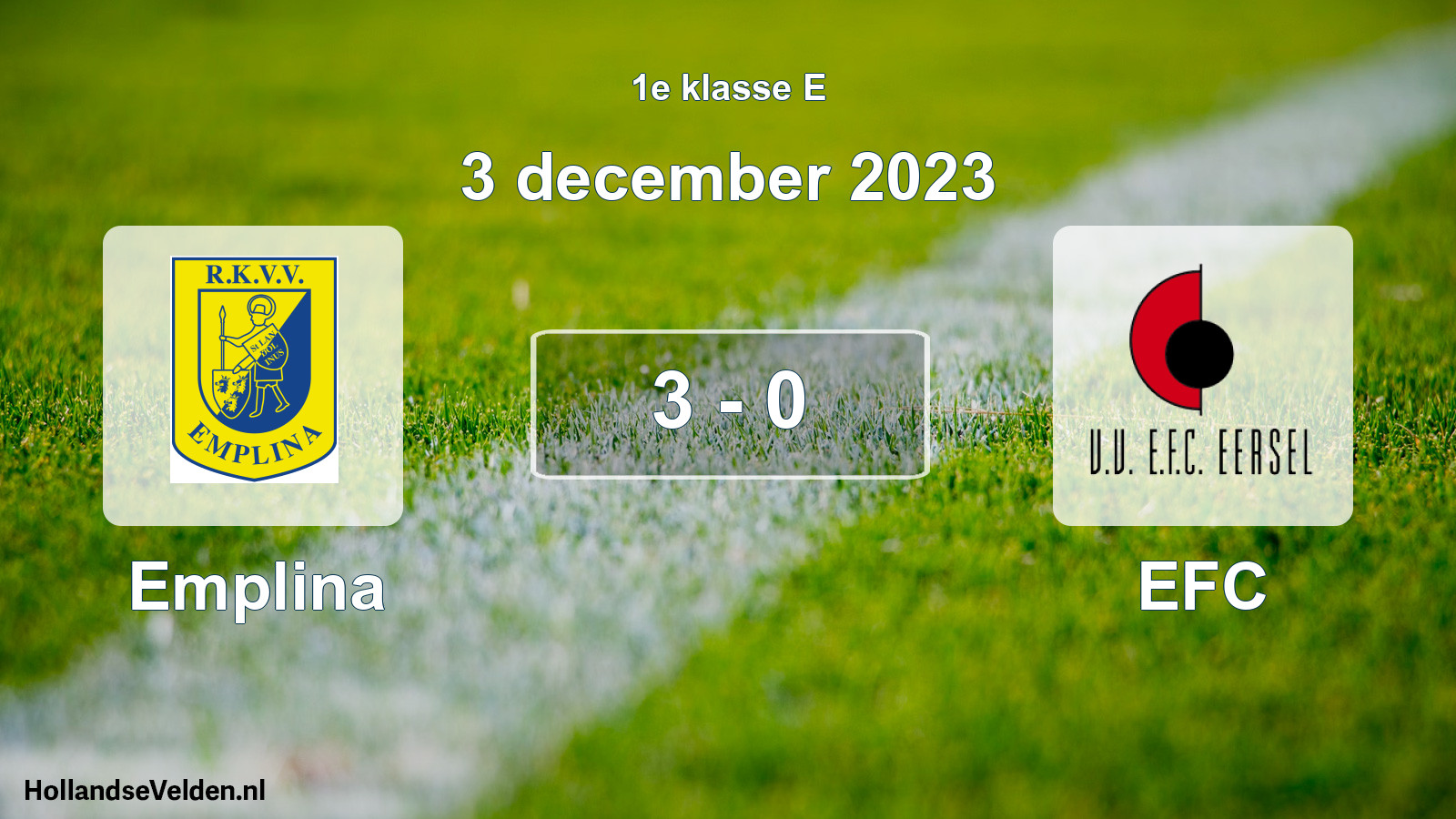 Total number of matches played: Emplina - EFC 3 - 0 (3 December 2023)