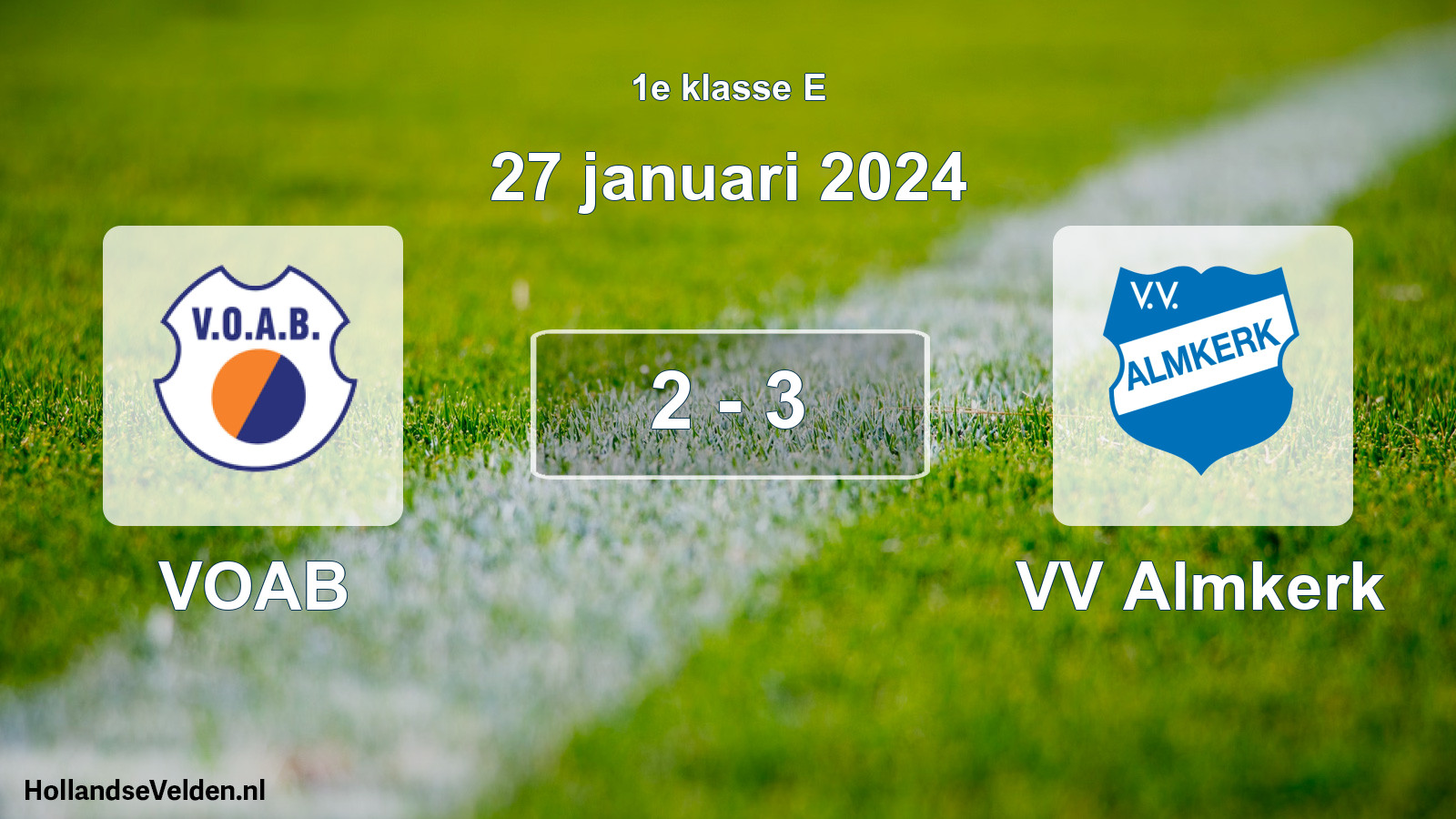 Total number of matches played: VOAB - VV Almkerk 2 - 3 (27 January 2024)
