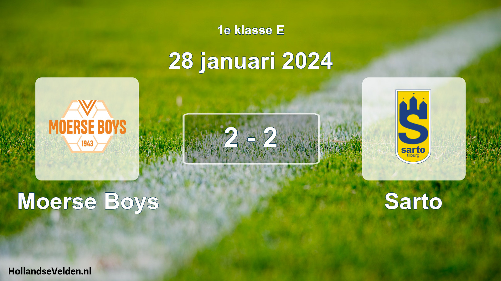 Total number of matches played: Moerse Boys - Sarto 2 - 2 (28 January 2024)