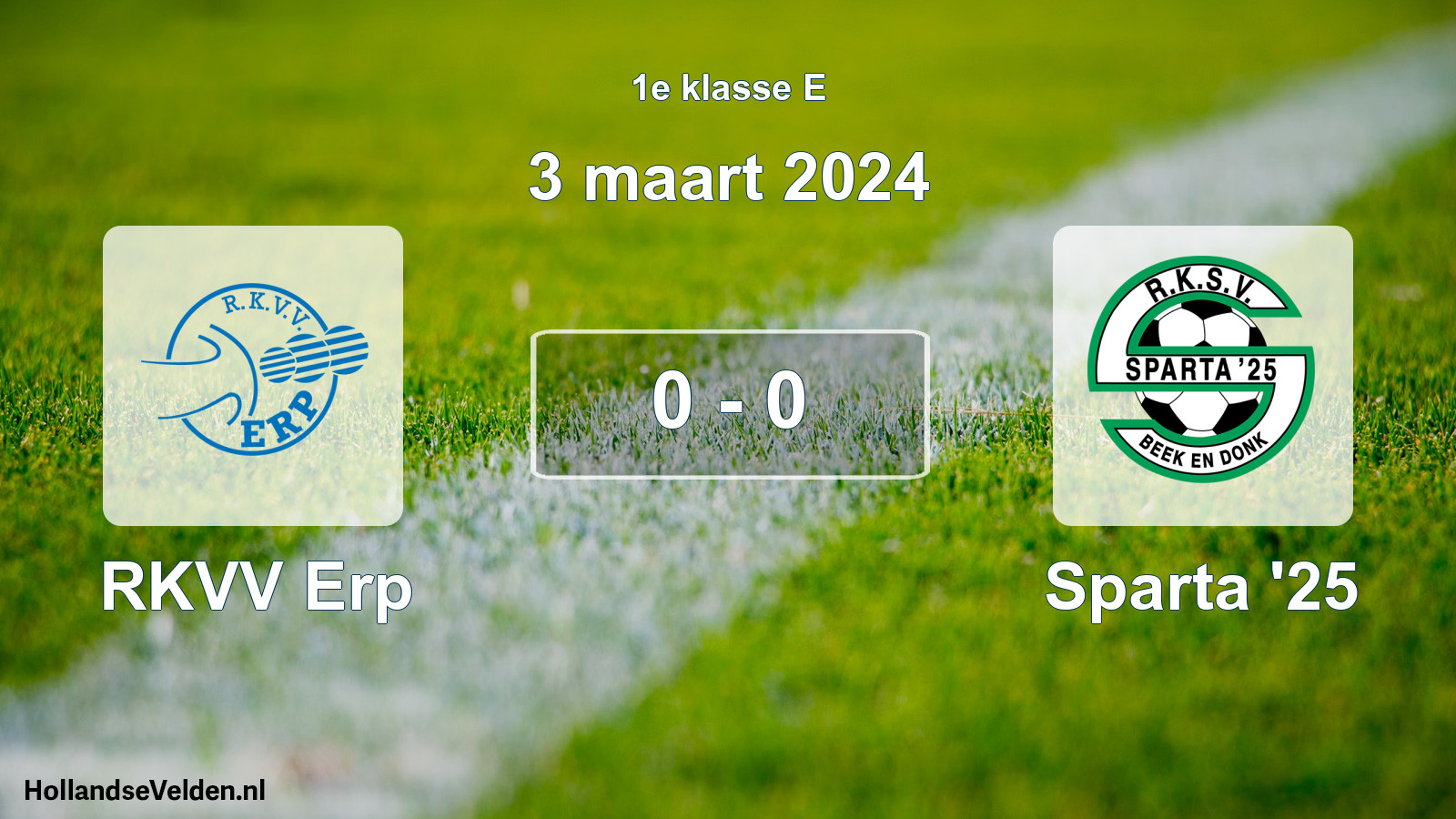 Total number of matches played: RKVV Erp - Sparta '25 0 - 0 (3 March 2024)