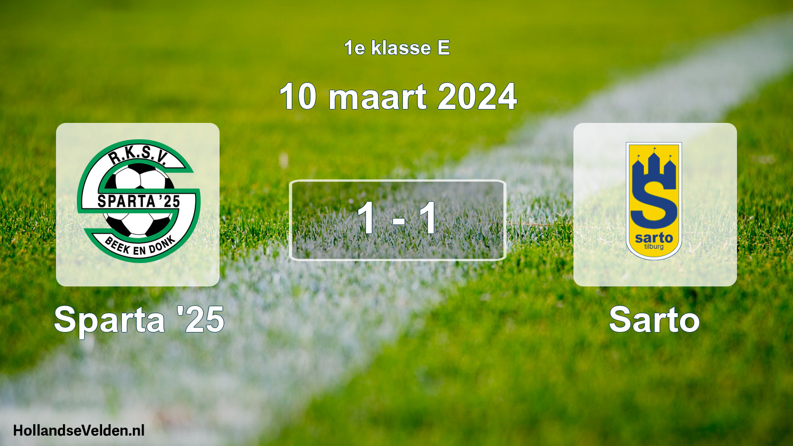 Gespeelde wedstrijd: Sparta '25 - Sarto 1 - 1 (10 maart 2024)