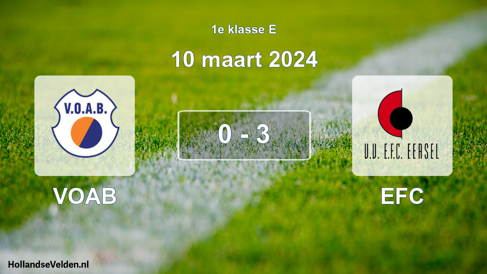 Gespeelde wedstrijd: VOAB - EFC 0 - 3 (10 maart 2024)