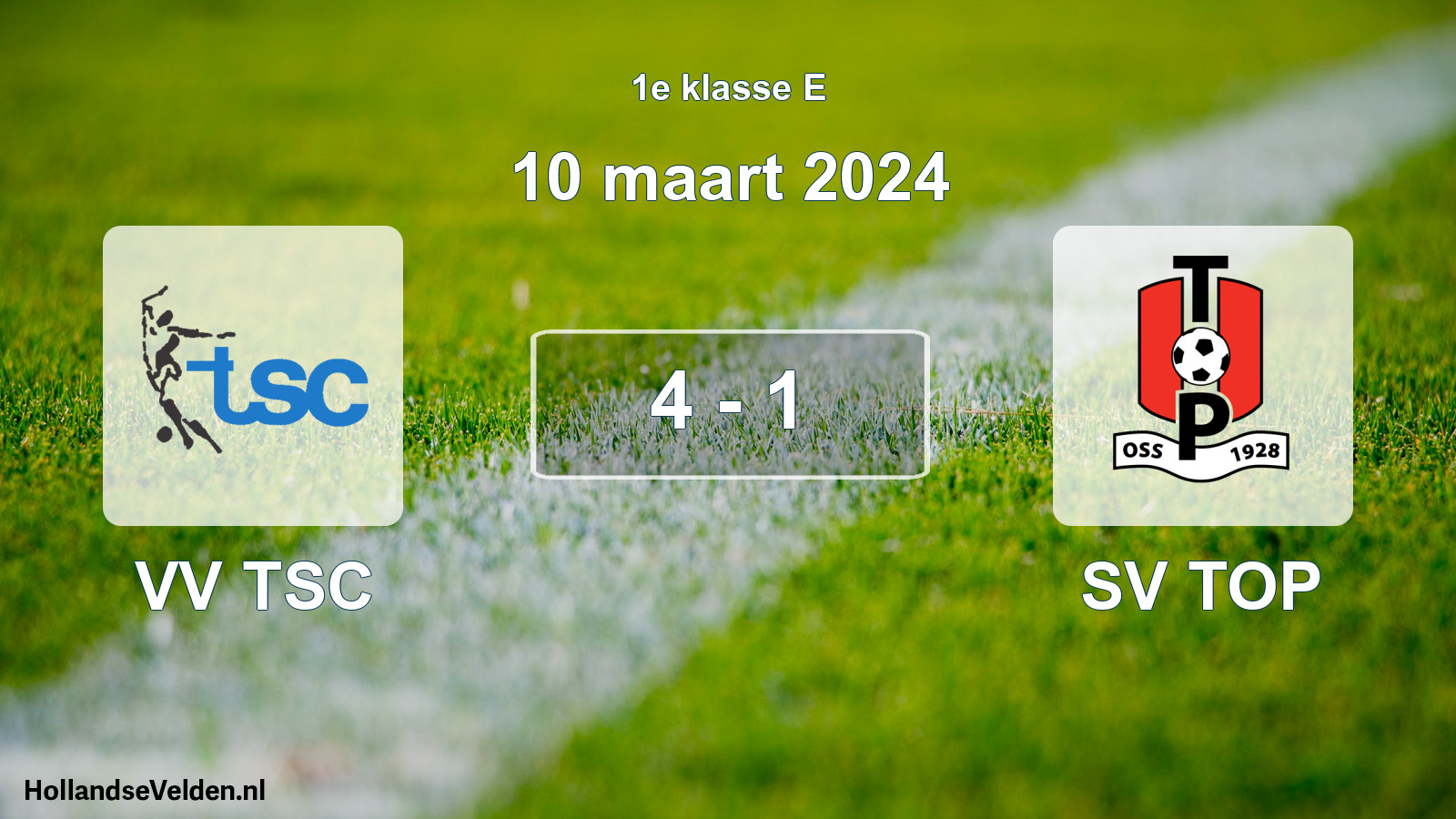 Gespeelde wedstrijd: VV TSC - SV TOP 4 - 1 (10 maart 2024)