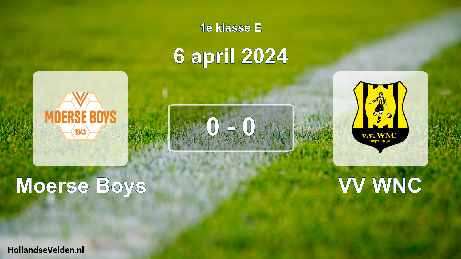 Total number of matches played: Moerse Boys - VV WNC 0 - 0 (6 April 2024)