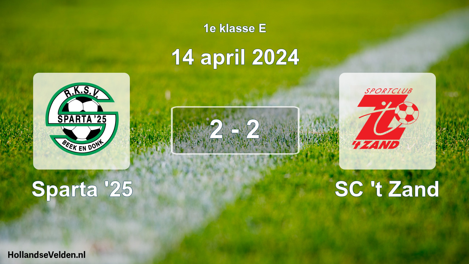 Total number of matches played: Sparta '25 - SC 't Zand 2 - 2 (14 April 2024)