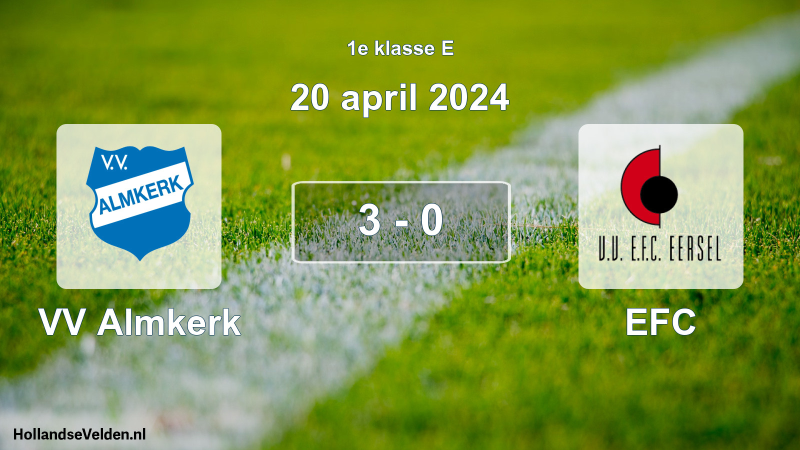 Gespeelde wedstrijd: VV Almkerk - EFC 3 - 0 (20 april 2024)