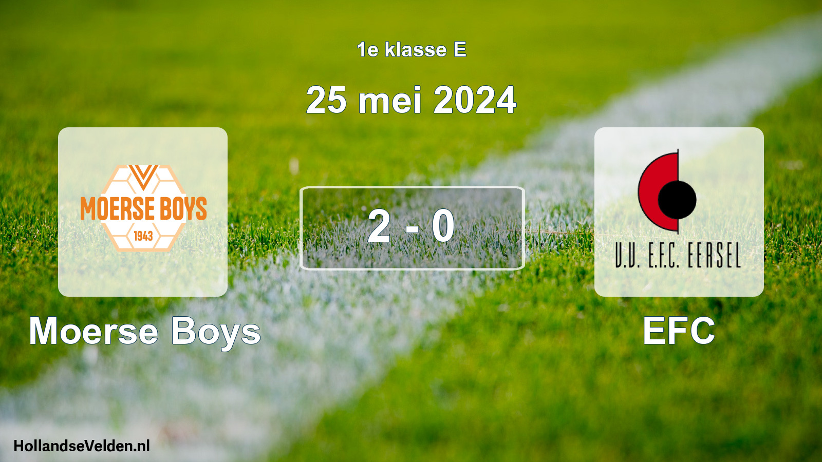 Total number of matches played: Moerse Boys - EFC 2 - 0 (25 May 2024)