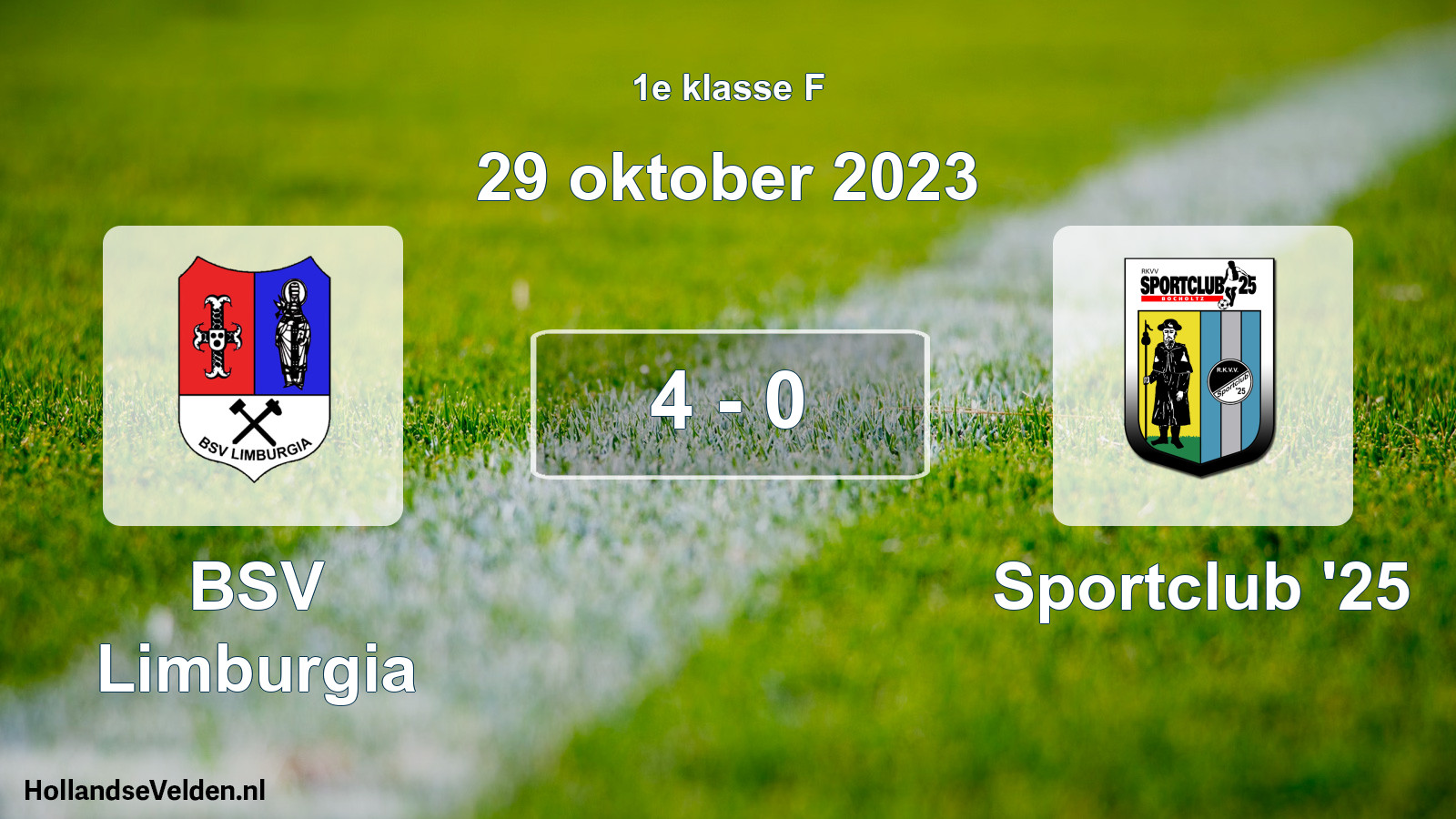 Total number of matches played: BSV Limburgia - Sportclub '25 4 - 0 (29 October 2023)
