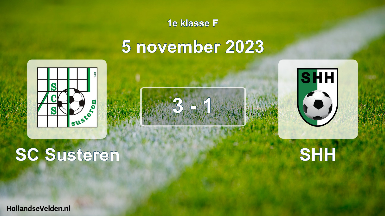 Total number of matches played: SC Susteren - SHH 3 - 1 (5 November 2023)