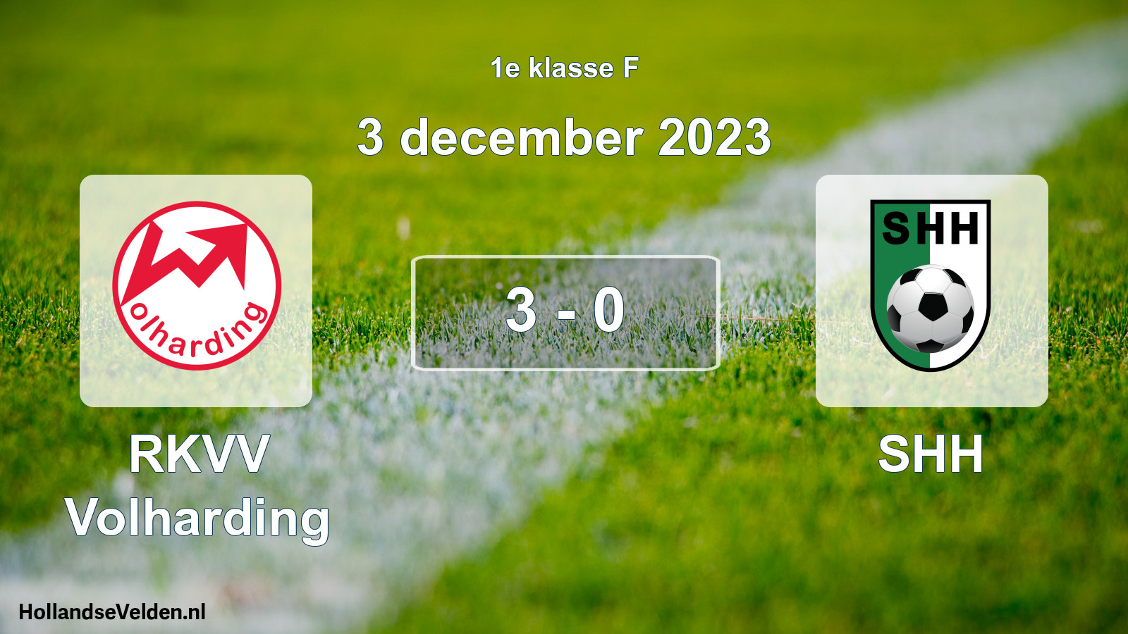 Total number of matches played: RKVV Volharding - SHH 3 - 0 (3 December 2023)