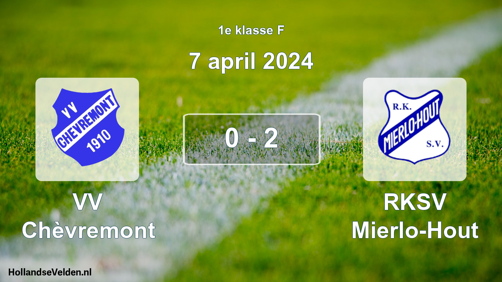 Total number of matches played: VV Chèvremont - RKSV Mierlo-Hout 0 - 2 (7 April 2024)