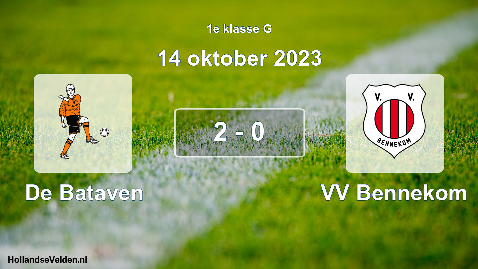 Total number of matches played: De Bataven - VV Bennekom 2 - 0 (14 October 2023)