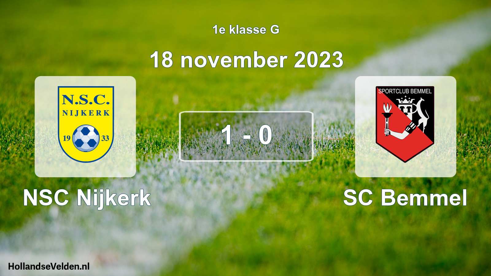 Total number of matches played: NSC Nijkerk - SC Bemmel 1 - 0 (18 November 2023)