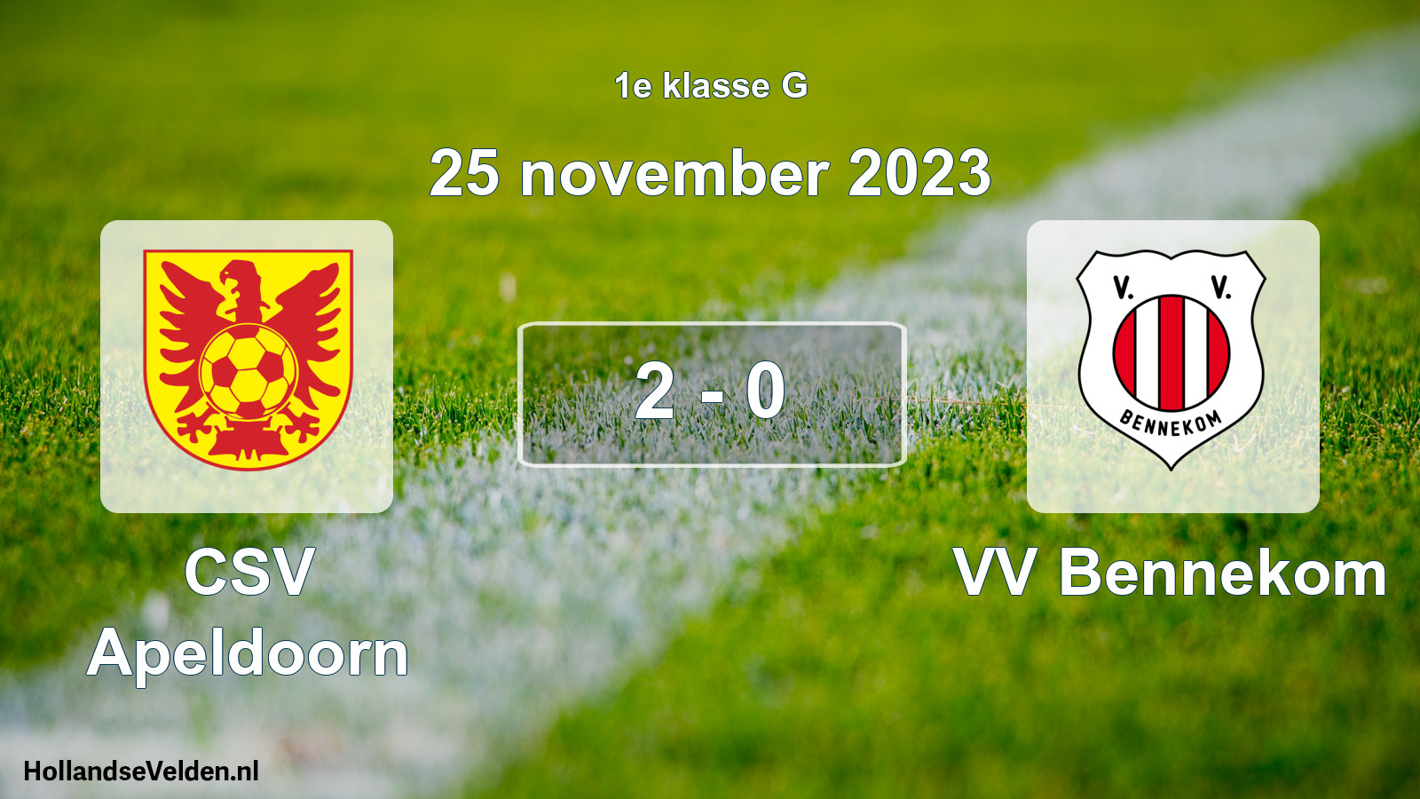 Total number of matches played: CSV Apeldoorn - VV Bennekom 2 - 0 (25 November 2023)