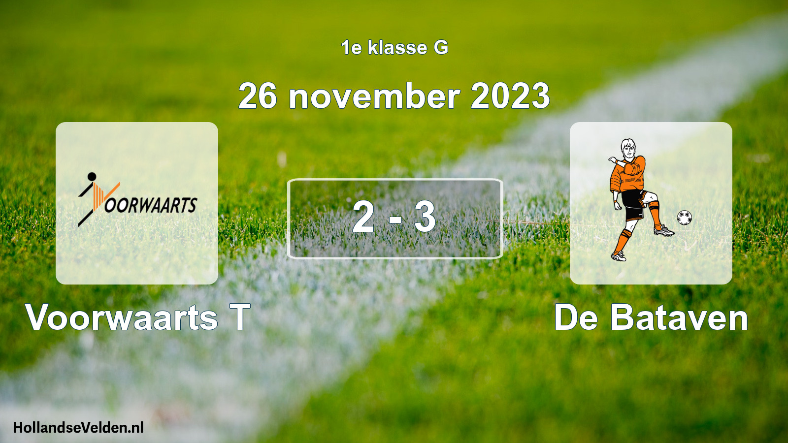 Total number of matches played: Voorwaarts T - De Bataven 2 - 3 (26 November 2023)