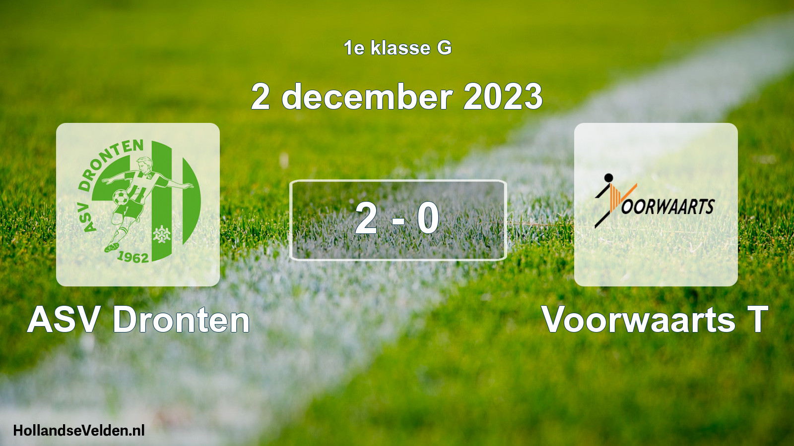 Total number of matches played: ASV Dronten - Voorwaarts T 2 - 0 (2 December 2023)