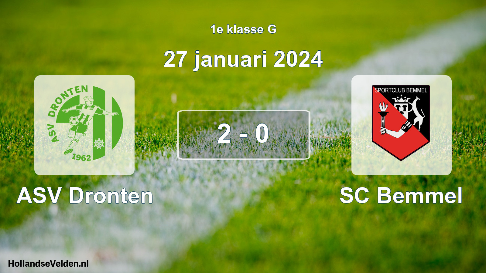 Total number of matches played: ASV Dronten - SC Bemmel 2 - 0 (27 January 2024)