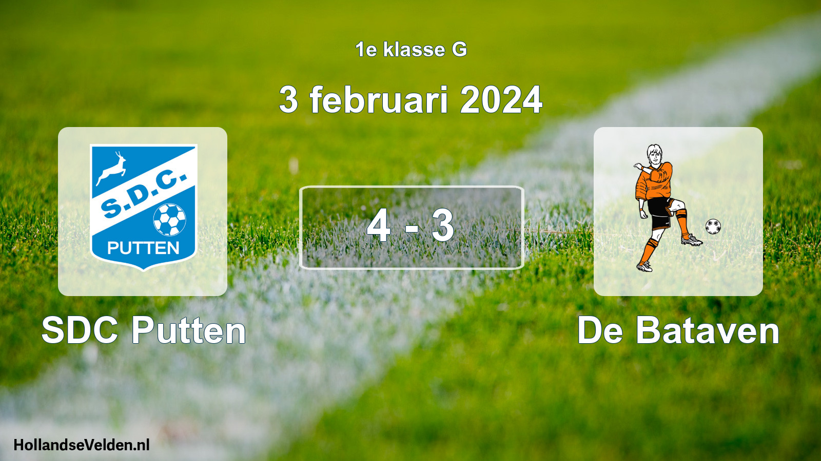 Total number of matches played: SDC Putten - De Bataven 4 - 3 (3 February 2024)