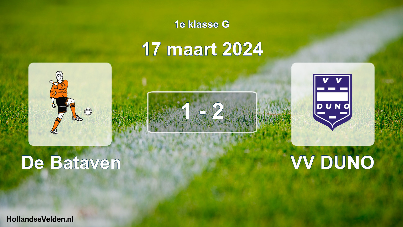Total number of matches played: De Bataven - VV DUNO 1 - 2 (17 March 2024)