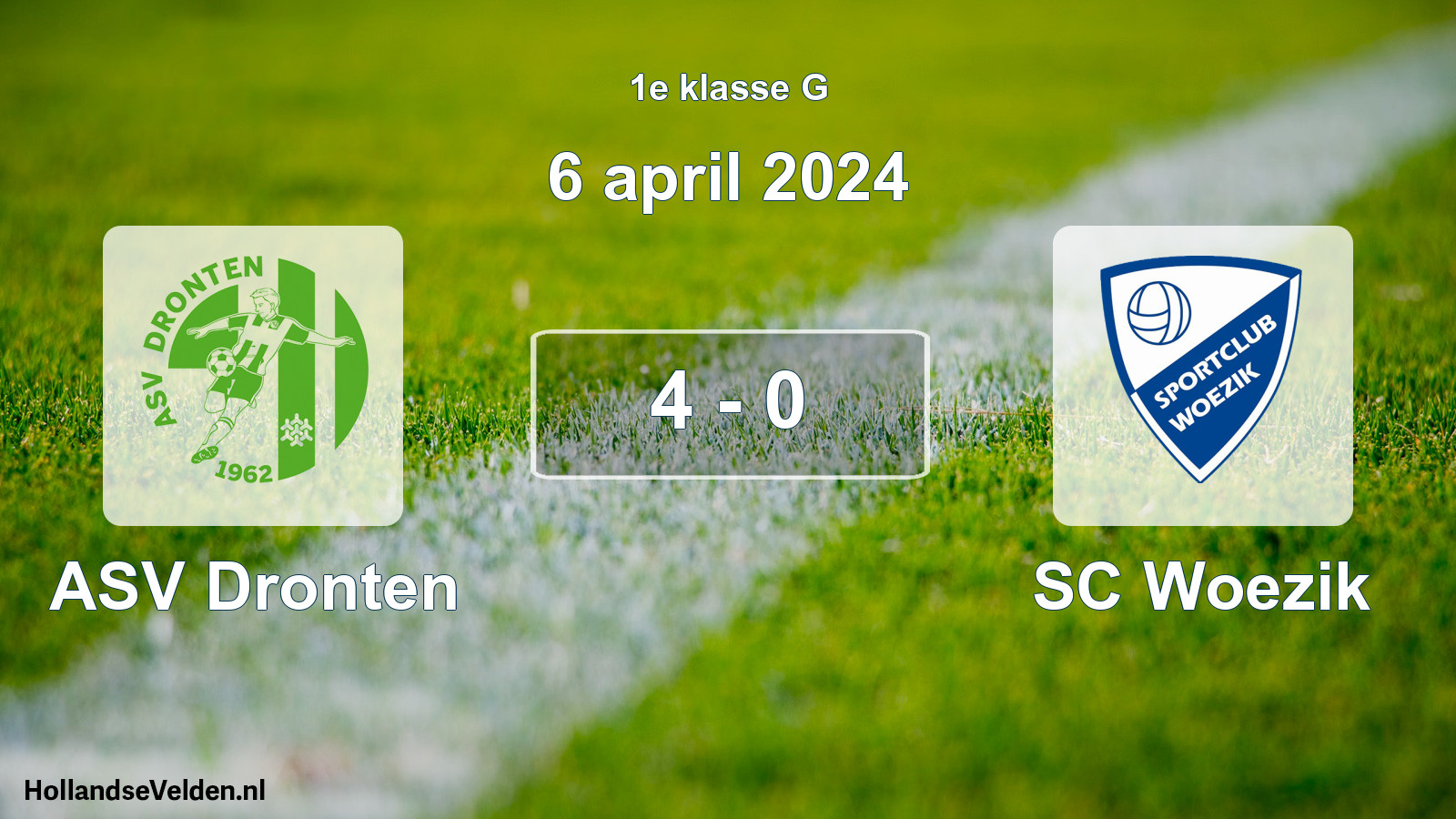 Total number of matches played: ASV Dronten - SC Woezik 4 - 0 (6 April 2024)