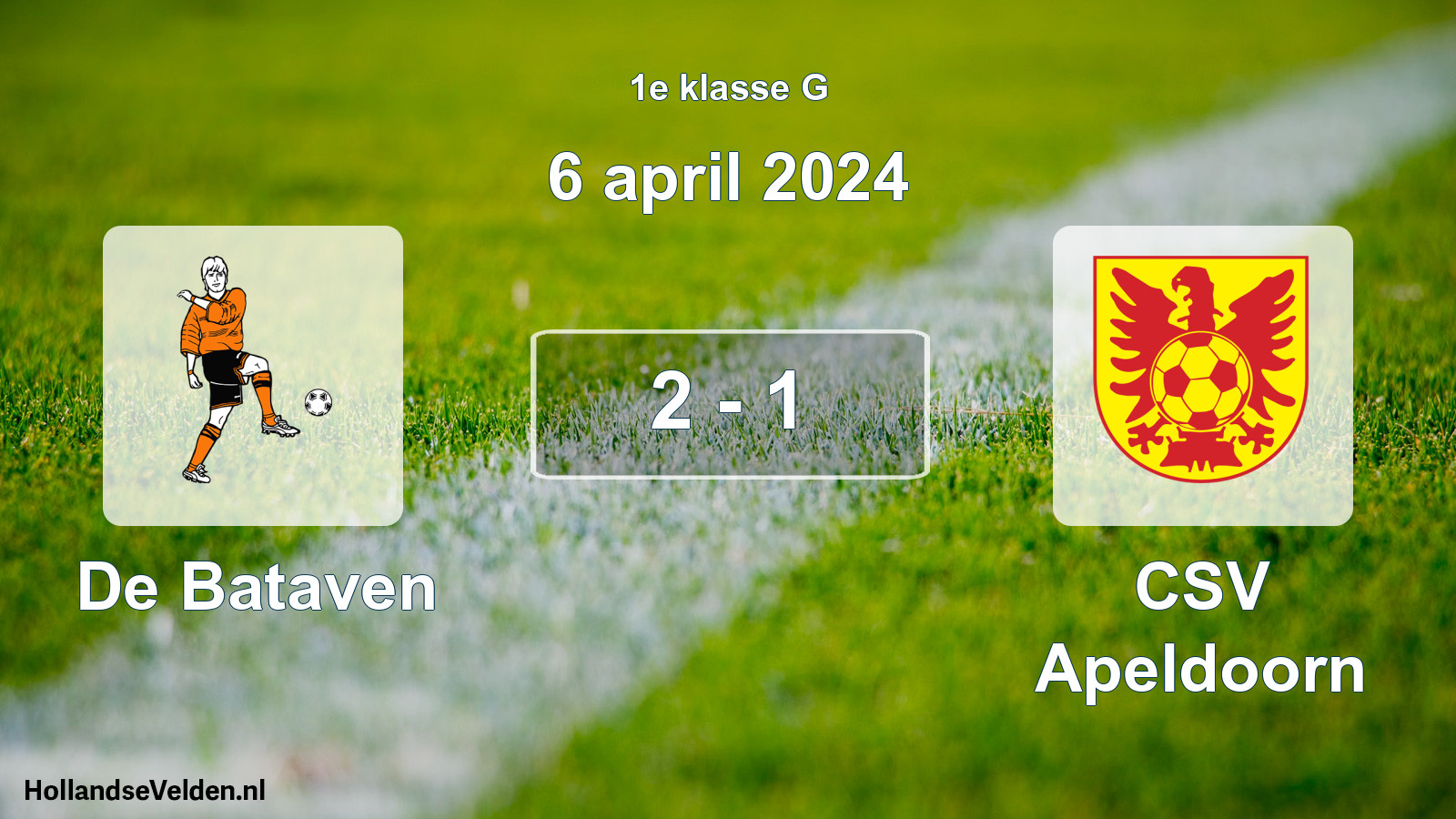 Total number of matches played: De Bataven - CSV Apeldoorn 2 - 1 (6 April 2024)