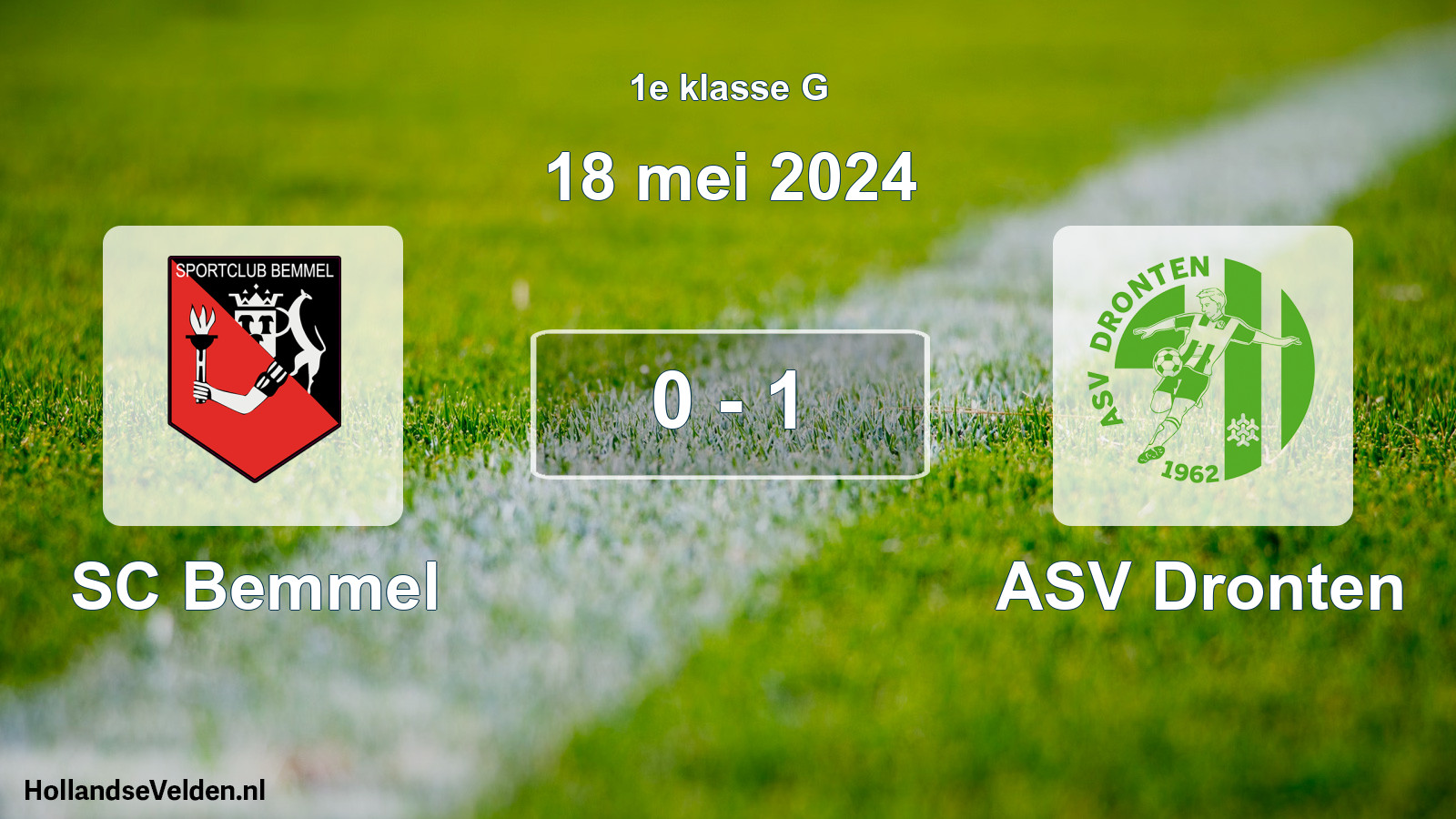 Total number of matches played: SC Bemmel - ASV Dronten 0 - 1 (18 May 2024)