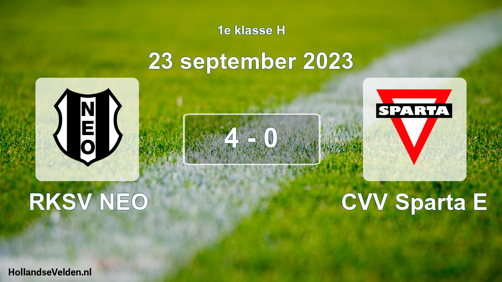 Total number of matches played: RKSV NEO - CVV Sparta E 4 - 0 (23 September 2023)