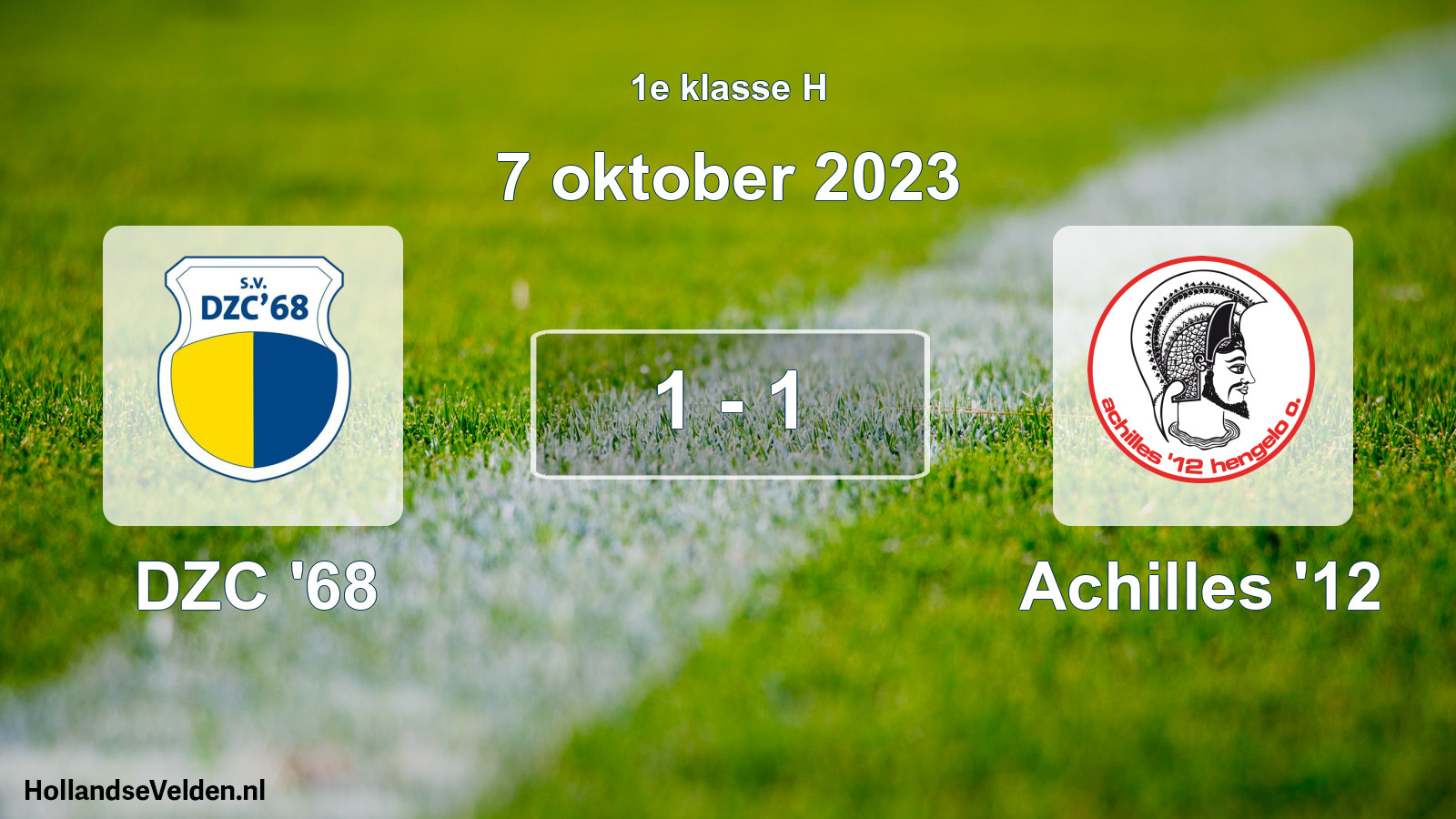 Total number of matches played: DZC '68 - Achilles '12 1 - 1 (7 October 2023)