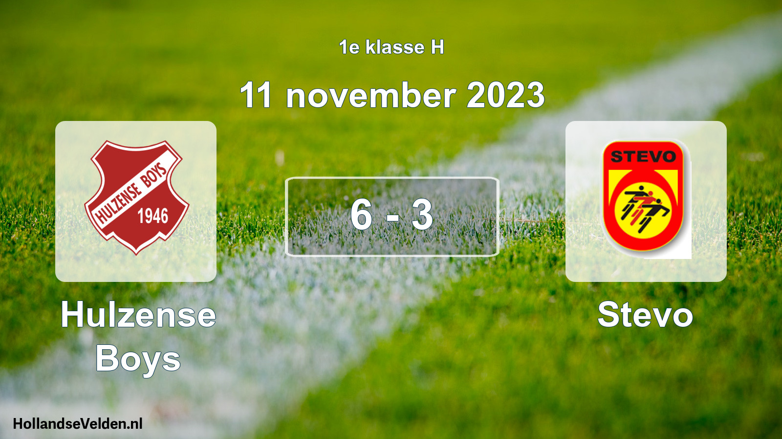 Total number of matches played: Hulzense Boys - Stevo 6 - 3 (11 November 2023)