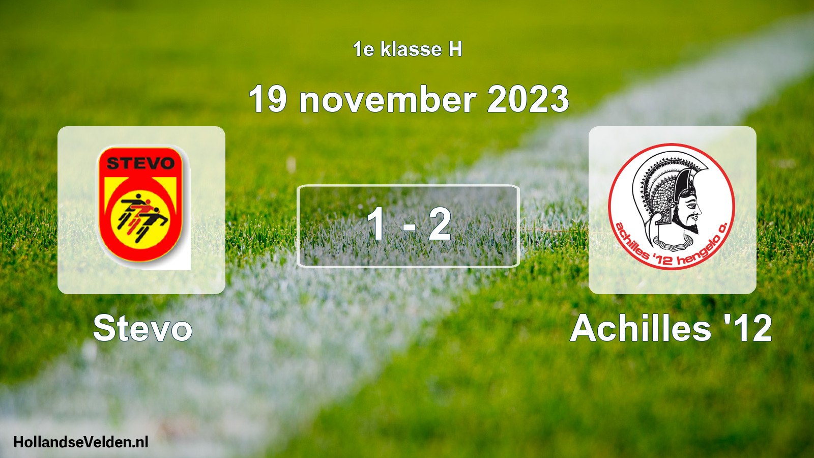 Total number of matches played: Stevo - Achilles '12 1 - 2 (19 November 2023)