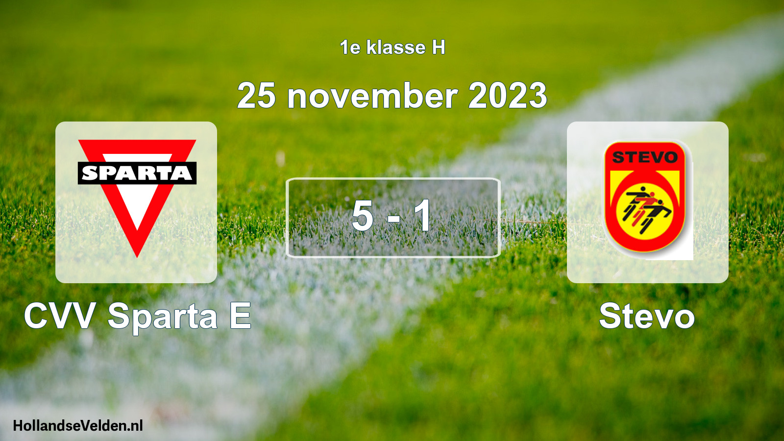 Total number of matches played: CVV Sparta E - Stevo 5 - 1 (25 November 2023)