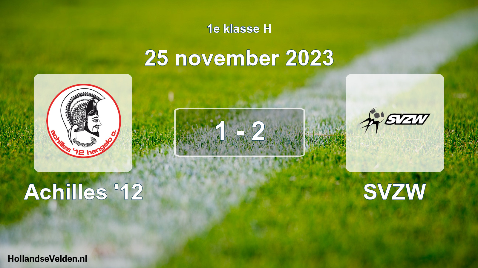Total number of matches played: Achilles '12 - SVZW 1 - 2 (25 November 2023)