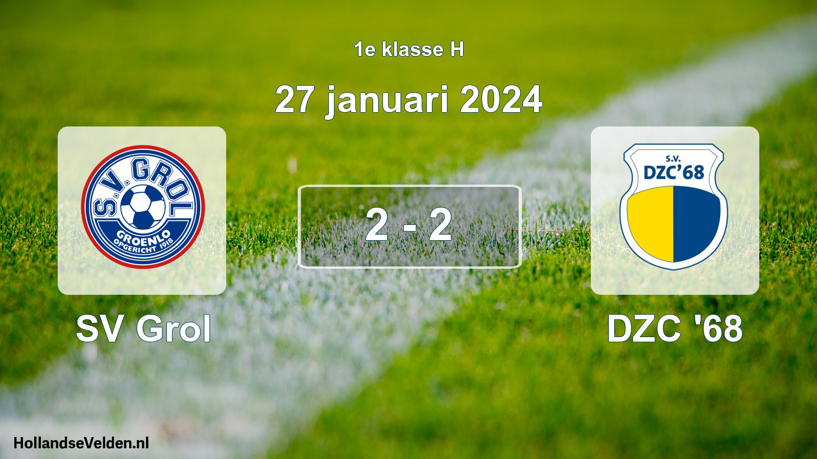 Total number of matches played: SV Grol - DZC '68 2 - 2 (27 January 2024)