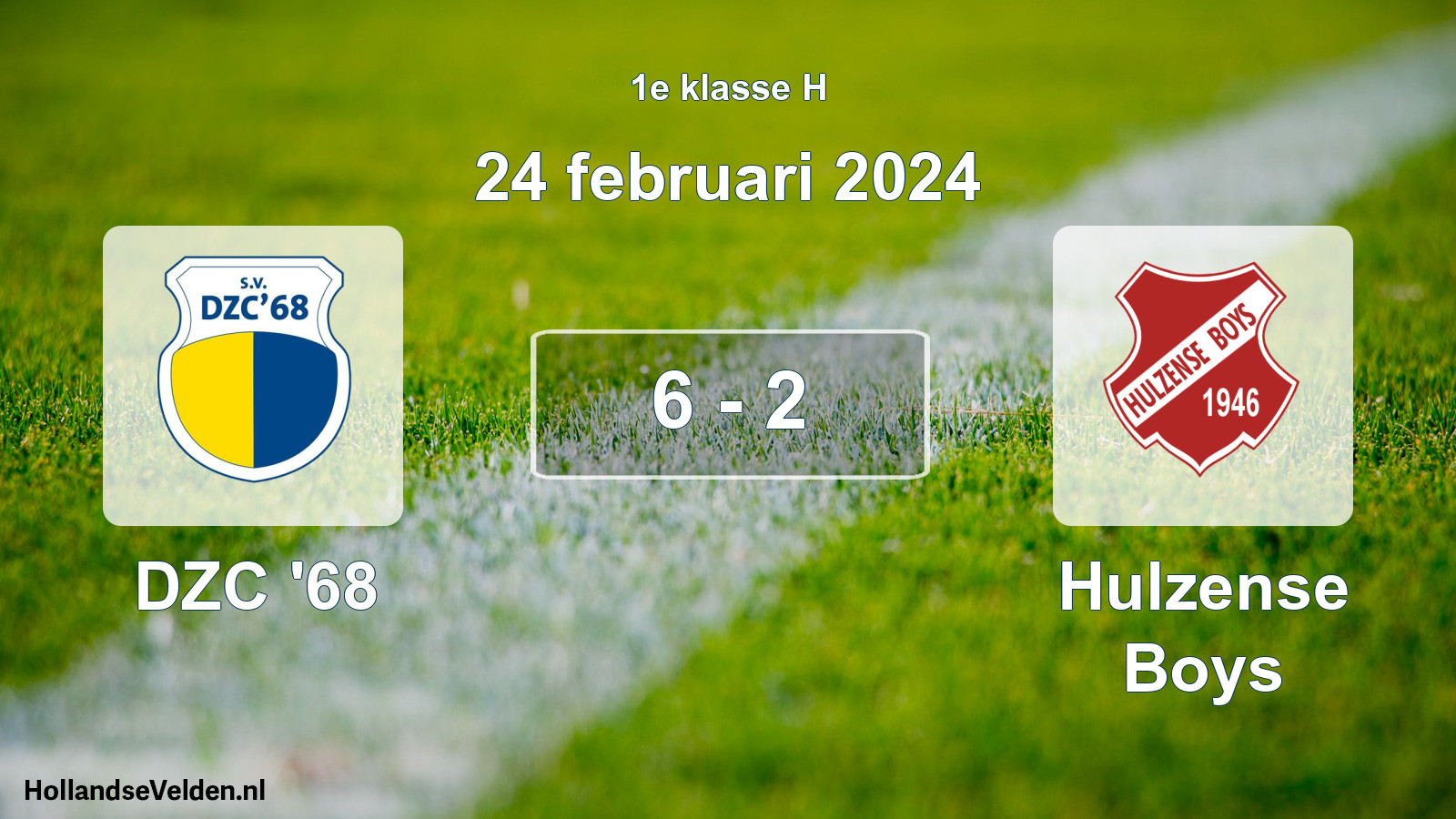 Total number of matches played: DZC '68 - Hulzense Boys 6 - 2 (24 February 2024)