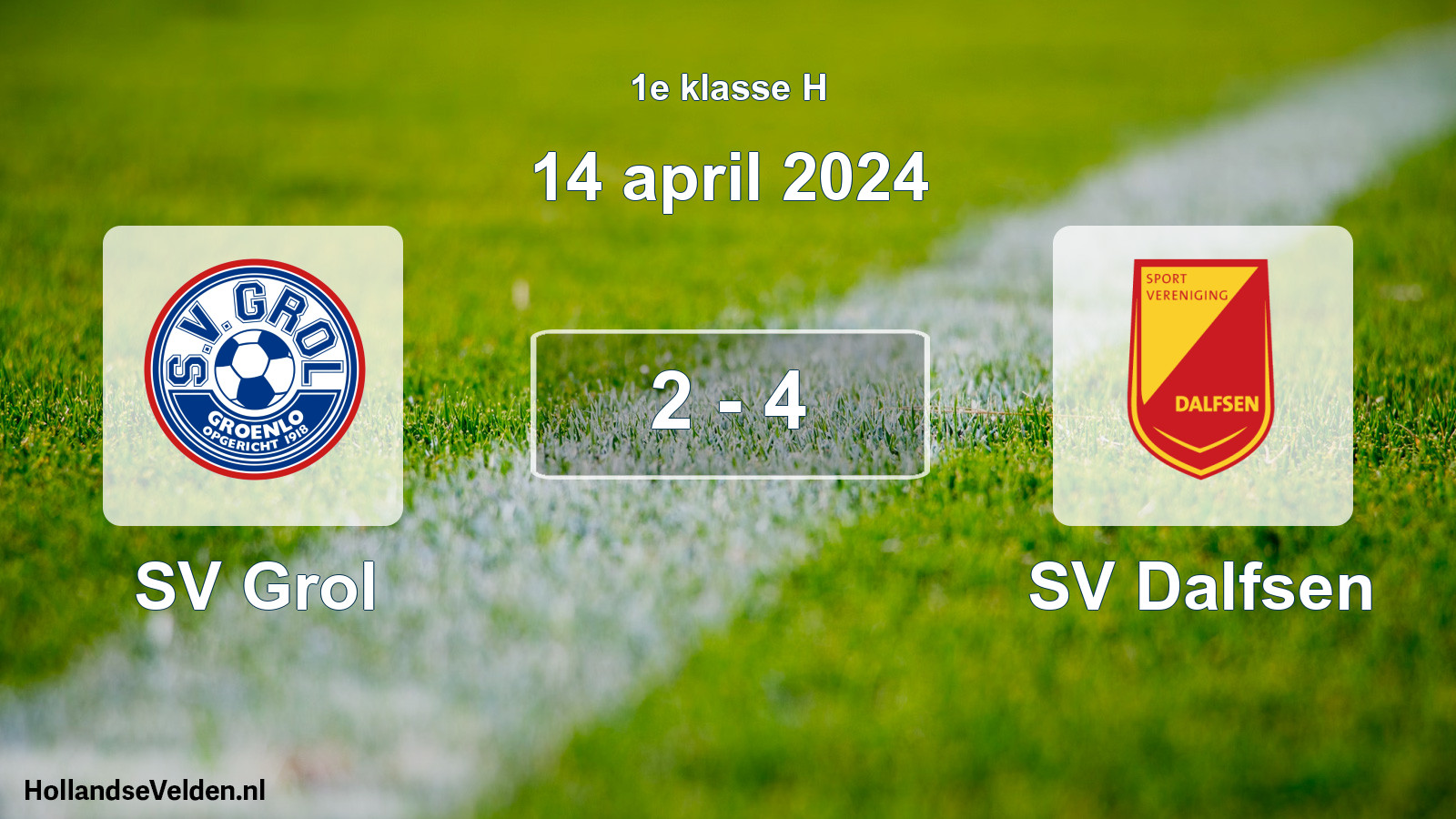 Total number of matches played: SV Grol - SV Dalfsen 2 - 4 (14 April 2024)