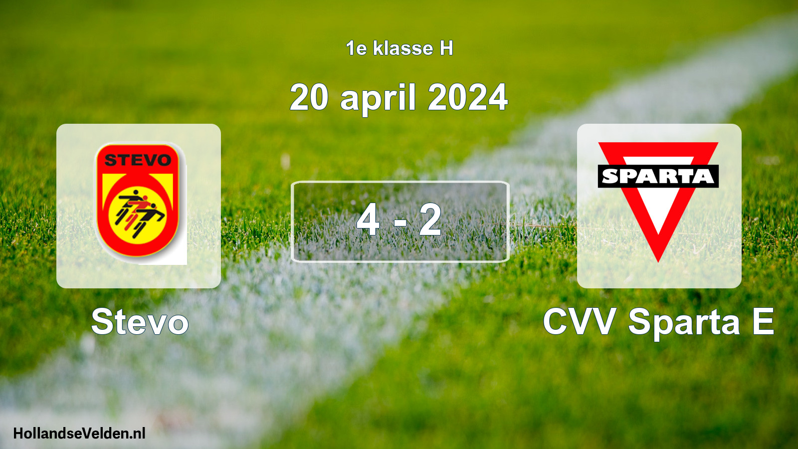 Total number of matches played: Stevo - CVV Sparta E 4 - 2 (20 April 2024)