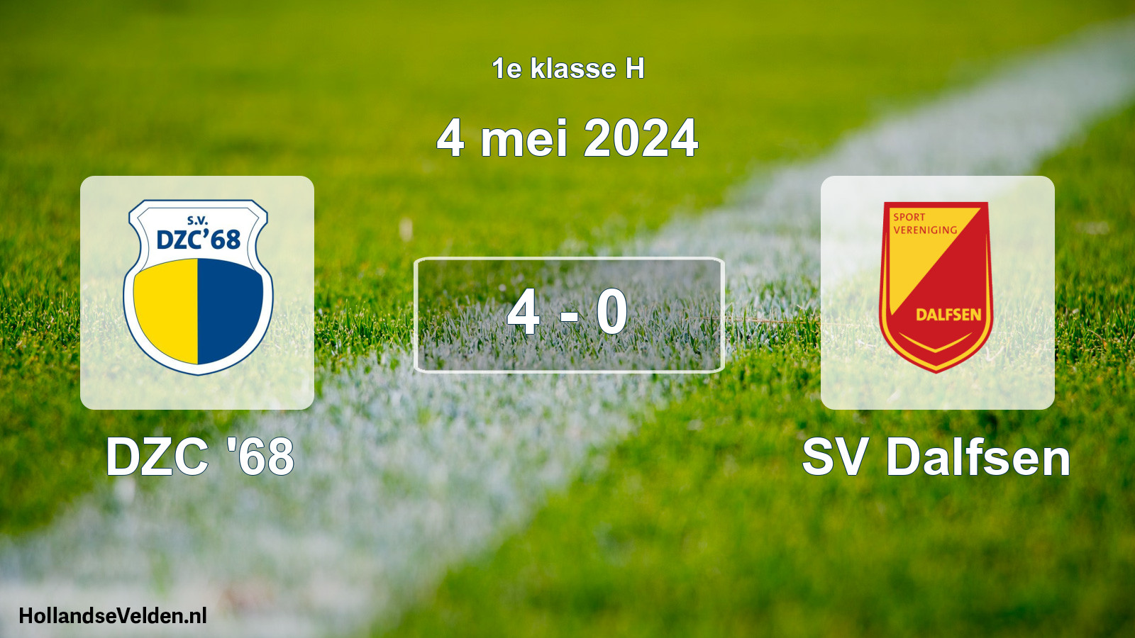 Total number of matches played: DZC '68 - SV Dalfsen 4 - 0 (4 May 2024)