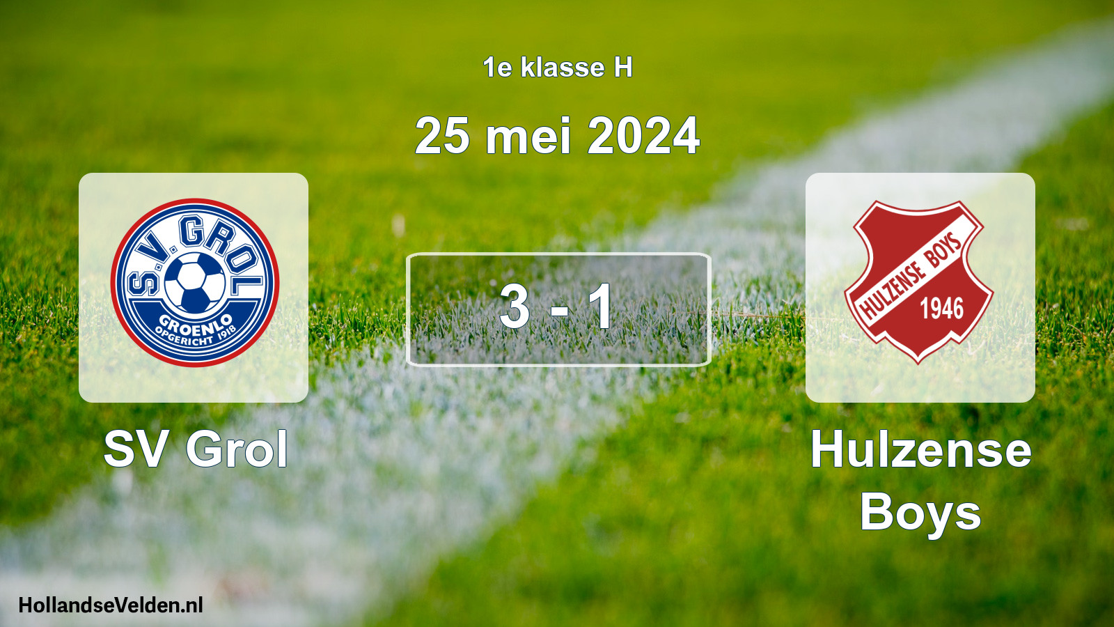 Total number of matches played: SV Grol - Hulzense Boys 3 - 1 (25 May 2024)