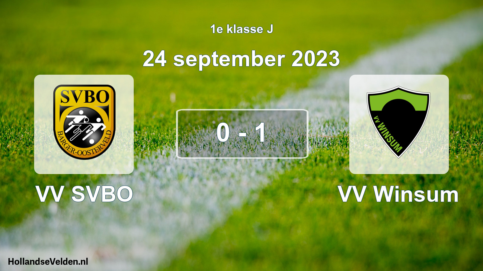 Total number of matches played: VV SVBO - VV Winsum 0 - 1 (24 September 2023)