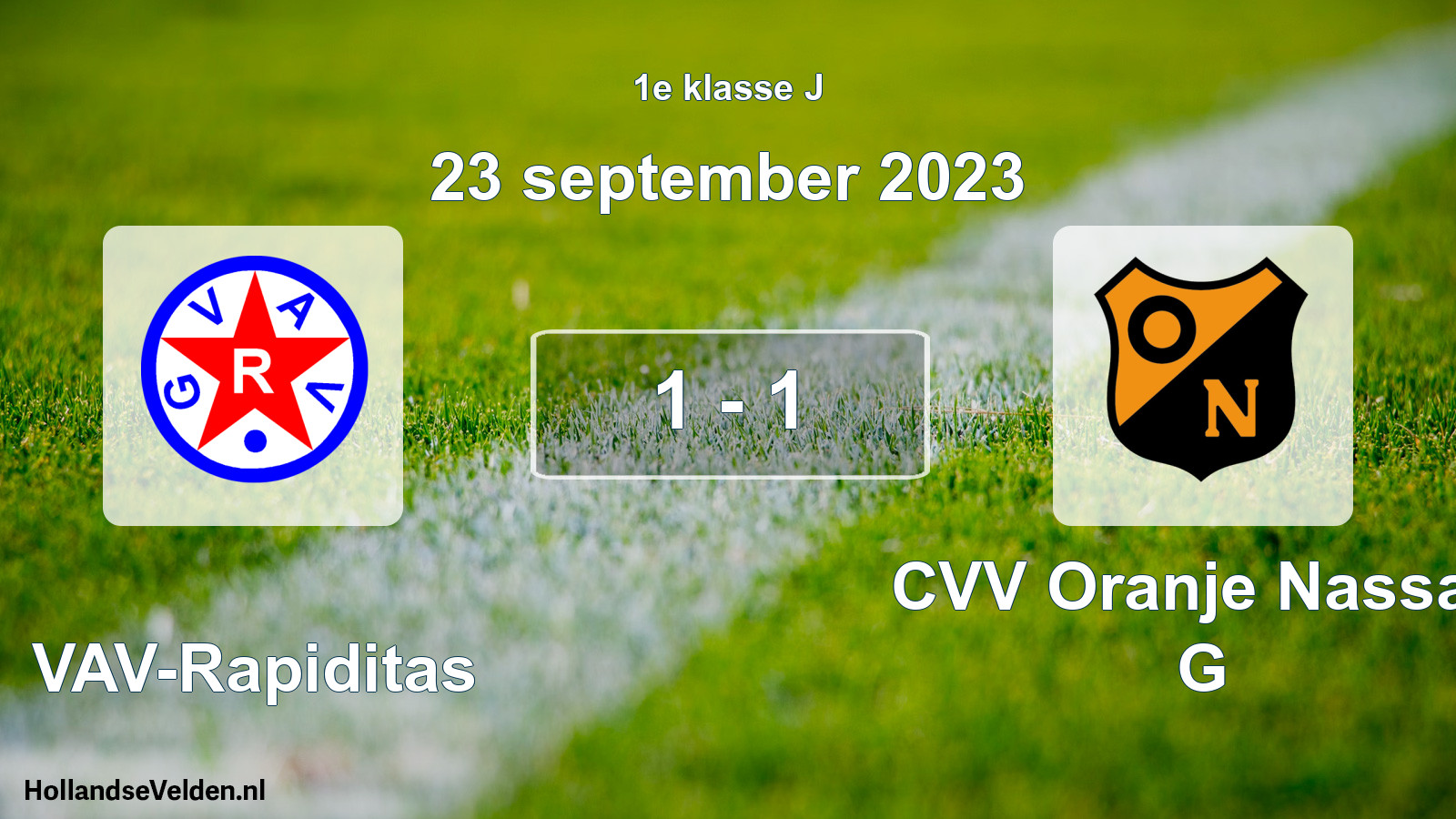 Total number of matches played: GVAV-Rapiditas - CVV Oranje Nassau G 1 - 1 (23 September 2023)