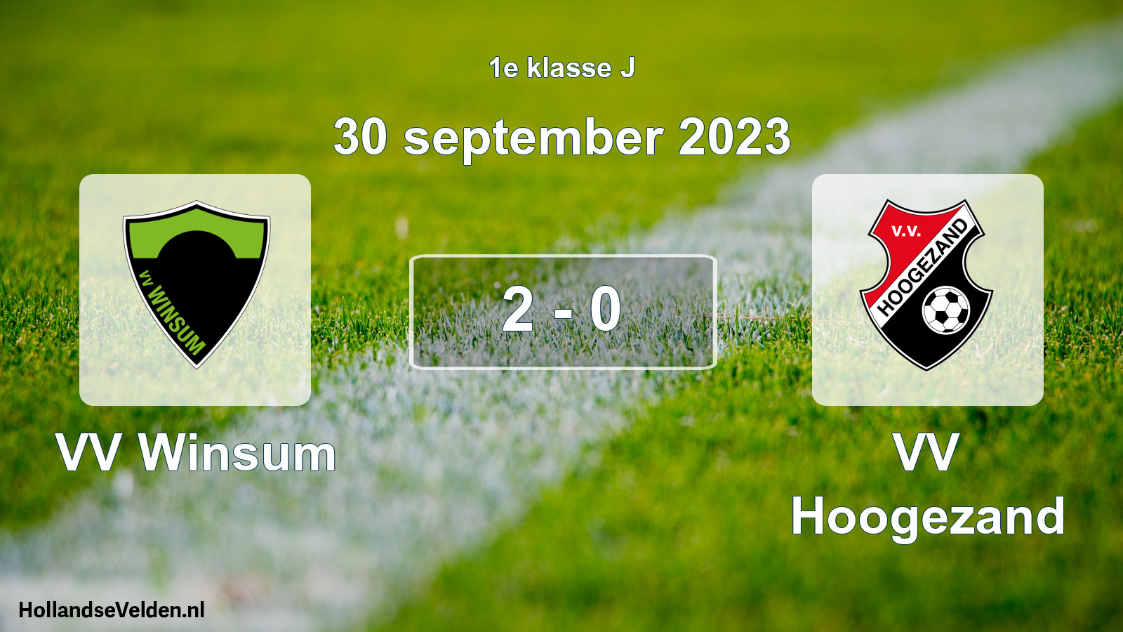 Total number of matches played: VV Winsum - VV Hoogezand 2 - 0 (30 September 2023)