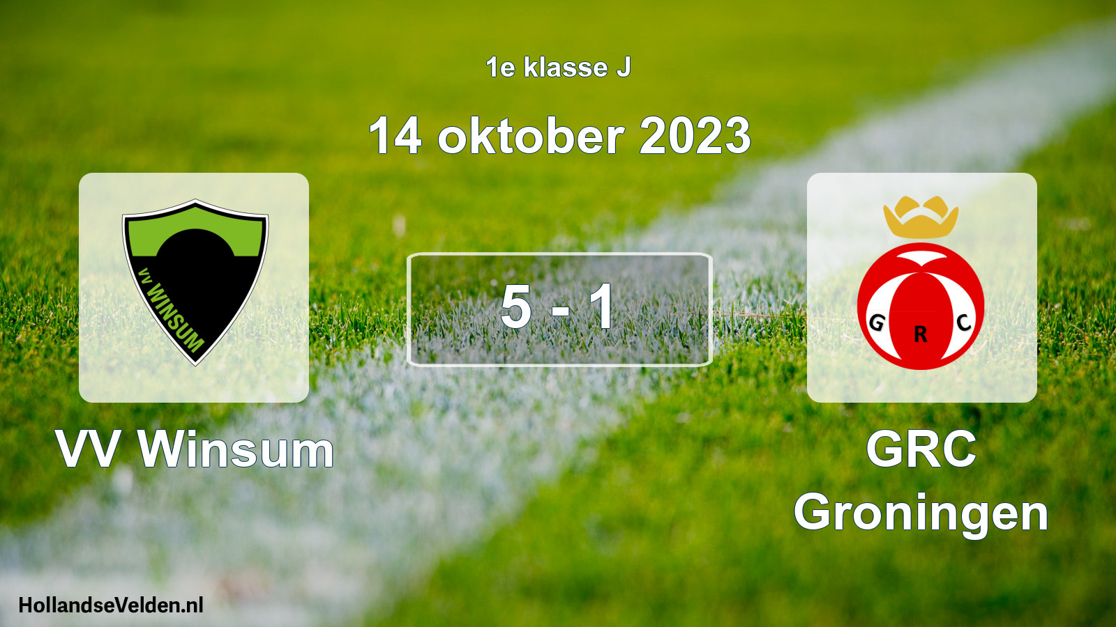Total number of matches played: VV Winsum - GRC Groningen 5 - 1 (14 October 2023)