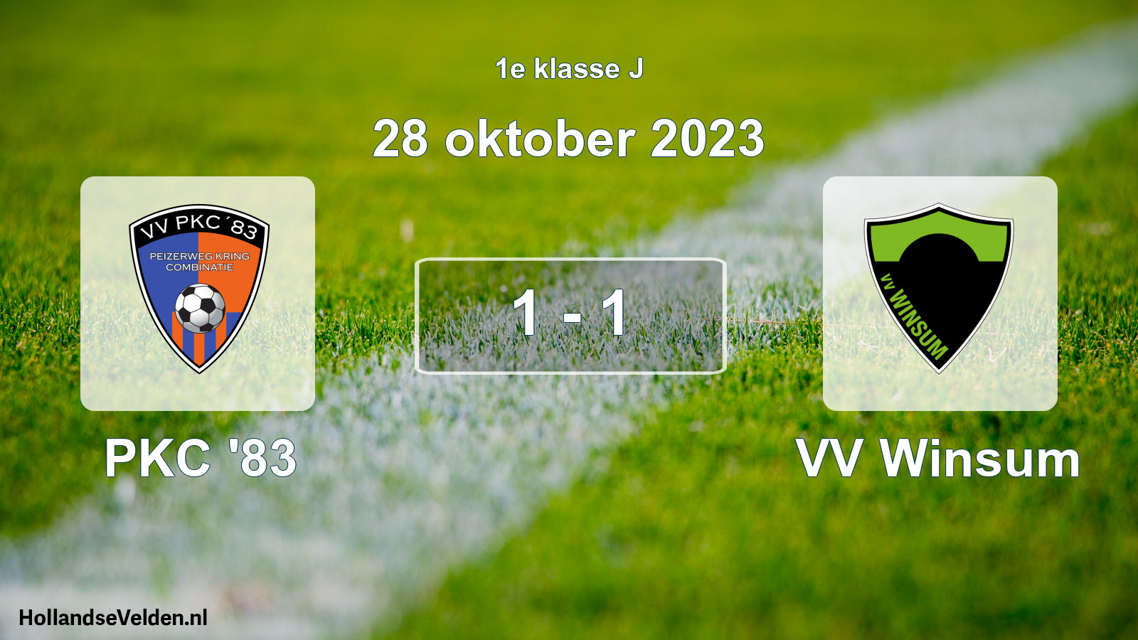 Total number of matches played: PKC '83 - VV Winsum 1 - 1 (28 October 2023)