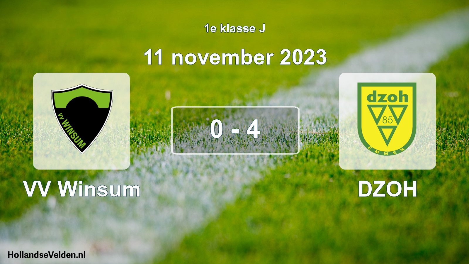 Total number of matches played: VV Winsum - DZOH 0 - 4 (11 November 2023)